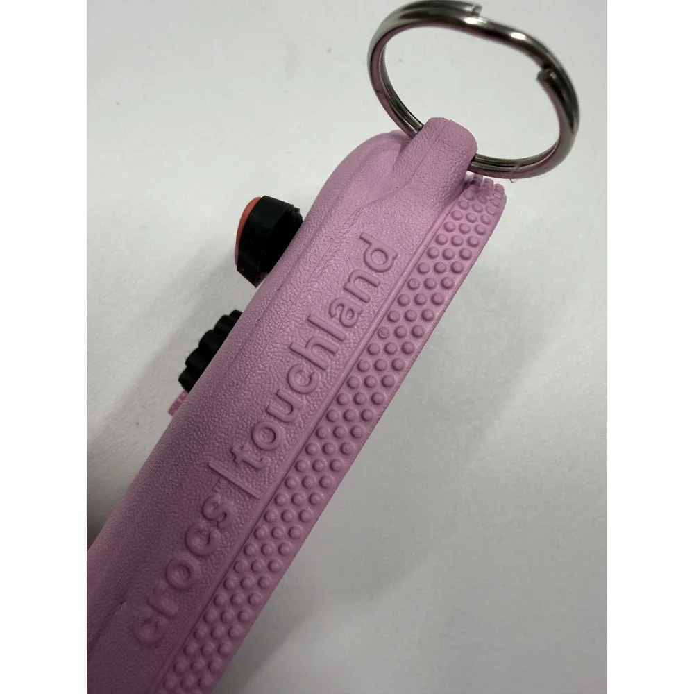 Crocs x Touchland Hand Sanitizer Holder Case Pink with 4 Jibbitz Charms Keyring